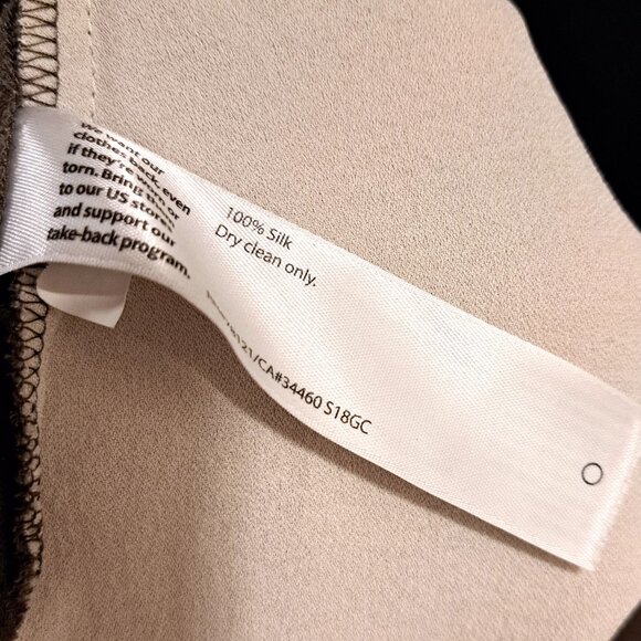 Eileen Fisher Silk Georgette Crepe Colorblock Shift Dress Size XL - Picture 6 of 7